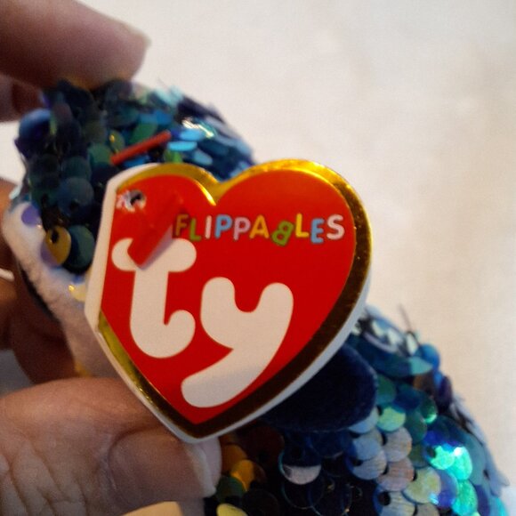 2019 TY Flippables Sequin‎ PAYTON Penguin Beanie Boo Key Clip Plush Limited NWT - Picture 4 of 6